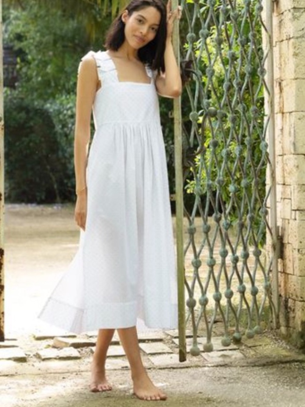 Lake Lolly Maxi Dress in Powder Swiss Dot | S